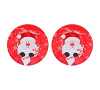 Acan Tradineur Lot de 2 dessous de plat ronds réutilisables en plastique Motif Père Noël Rouge Ø 33 cm