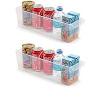 Acan Tradineur Lot de 2 tiroirs de rangement pour réfrigérateur N°10 en polypropylène Transparent 10 x 11 x 37 cm