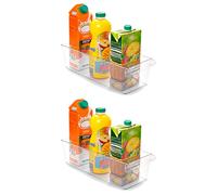 Acan Tradineur Lot de 2 tiroirs de rangement réutilisables pour réfrigérateur N°12 en polystyrène Transparent 10 x 14,5 x 37 cm