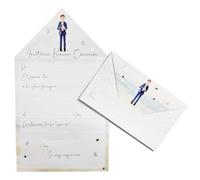 Acan Tradineur Lot de 20 invitations en papier pour première communion Motif enveloppe pour inviter des amis, la famille, les fêtes, les célébrations religieuses (Beach Boy, 23 x 13,5 cm)