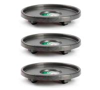 Acan Tradineur Lot de 3 porte-pots en plastique avec roulettes, support rond, porte-bombonnes, déplacement d'objets lourds, maison, fabriqué en Espagne (anthracite, Ø 33,5 cm)
