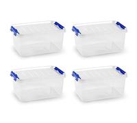 Acan Tradineur - Lot de 4 boîtes de rangement - Fabriqué en plastique - Conteneur de rangement pour jouets, livres, vêtements, couvertures - N° 26 - 15,5 x 34 x 22,5 cm - 8 litres