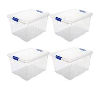 Acan Tradineur - Lot de 4 boîtes de rangement - Fabriqué en plastique - Conteneur de rangement pour jouets, livres, vêtements, couvertures - N° 2 - 25,5 x 41,5 x 35 cm - 25 litres
