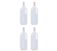 Acan Tradineur Lot de 4 bouteilles en plastique avec poignée et bouchon à pression, réutilisables, eau, lait, smoothies, jus, soda, réfrigérateur, camping (1,5 litre, 32 x 10 x 9 cm)