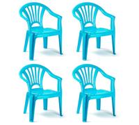 Acan Tradineur - Lot de 4 chaises pour enfants modèle Tipi - Fabriquées en Espagne, légères et faciles à transporter, idéales pour jouer, lire et dessiner - Bleu clair 50 x 35 x 28 cm