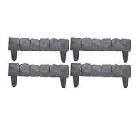 Acan Tradineur Lot de 4 Clôtures en Plastique Décoratives de Jardin Bordure pour Pelouse Plantes Fleurs Décoration Extérieure N°4-18.5x46.5x1cm Anthracite
