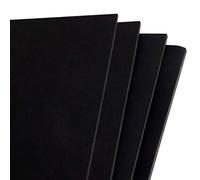 Acan Tradineur Lot de 4 feuilles de carton plume A3, épaisseur 5 mm, travaux manuels, support pour présentations, maquettes, base à carreaux, décoration (noir) - 29,7 x 42 cm