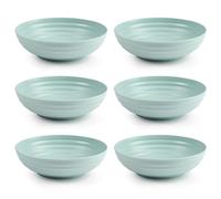 Acan Tradineur Lot de 6 assiettes creuses en plastique, réutilisables et recyclables, adaptées à un usage alimentaire, micro-ondes et congélateur, fabriquées en Espagne, Ø 19 cm, 900 ml, vert pastel