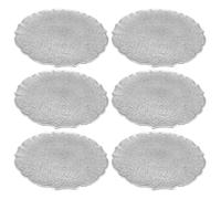 Acan Tradineur - Lot de 6 assiettes rondes réutilisables en plastique, modèle Eri, Assiette plate décorative, plateau de présentation de bonbons, Noël, nougat, gâteaux (argent - Ø 33 cm)