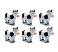 Acan Tradineur Lot de 6 figurines de vache Naif pour crèche - Fabriqué en marbre - Figurines décoratives amusantes pour la naissance, Noël, décoration traditionnelle