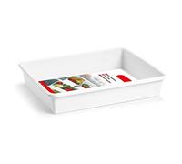 Acan Tradineur Lot de 6 plateaux rectangulaires pour réfrigérateur, boite, polypropylène résistant, hôtellerie, fabriqués en Espagne - 4 litres - 34,5 x 26 x 6,5 cm - Blanc