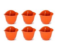 Acan Tradineur Lot de 6 pots de fleurs en plastique pour mur, pot à suspendre, pot pour plantes, fleurs, balcon, véranda, maison, fabriqué en Espagne Marron 26 x 29,5 x 19 cm