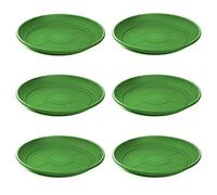 Acan Tradineur Lot de 6 soucoupes rondes en plastique pour pots de fleurs de 30/40 cm méditerranéenne, plateaux, sous-assiettes rondes pour pots d'intérieur, extérieur, jardin, terrasse, balcon (vert)
