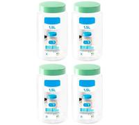 Acan Tradineur - Pack de 4 bocaux en plastique - Comprend un couvercle - Idéal pour la conservation de vos aliments - N° 7-1,5 litres