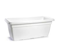 Acan Tradineur PLFT Jardinière rectangulaire en plastique sans soucoupe 100 cm avec trous de drainage Blanc