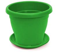 Acan Tradineur Pot de fleurs avec soucoupe de type méditerranéen, 35 cm de diamètre, idéal aussi bien pour l'intérieur que pour l'extérieur. Jardinière haute avec trous pour drainer l'eau, couleur