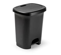 Acan Tradineur Poubelle à Pédale Plastique 8 Litres Noir 30 x 25 x 21 cm