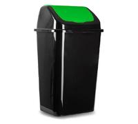 Acan Tradineur Poubelle de recyclage avec couvercle basculant en plastique, capacité 30 litres, recyclage pour verre, 59 x 40 x 33 cm