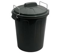 Acan Tradineur Poubelle en plastique avec couvercle et poignées en métal, poubelle recyclage, fabriquée en Espagne, 7 l 30,2 x 23 cm Gris foncé
