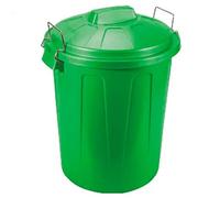 Acan Tradineur - Poubelle industrielle avec couvercle et poignées métalliques, plastique résistant, poubelle de recyclage, fabriquée en Espagne (vert, 70 litres)