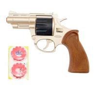 Acan Tradineur Revolver Court de Police de Jouet, 24 Fulminants, Pistolet Rechargeable avec Tirs Sonores, 2 Disques de 12 Foulminants, Cadeau pour Enfants - 17x11.5cm