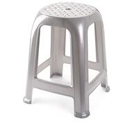 Acan Tradineur - Tabouret en plastique - Fabriqué en Espagne à la maison ou au travail - 46,2 x 36,5 x 37 cm - Couleur argent (1 unités)