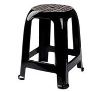 Acan Tradineur Tabouret en plastique - Fabriqué en Espagne à la maison ou au travail - 46,2 x 36,5 x 37 cm - Noir (1 unités)