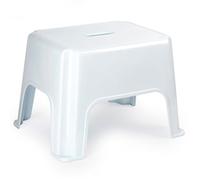 Acan Tradineur - Tabouret rectangulaire en plastique, modèle Pocket, assise antidérapante, 31,5 x 23,5 cm, marchepied, marchepied léger, salle de bain, fabriqué en Espagne (blanc, 28,5 x 40 x 32 cm)