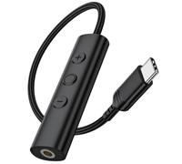 ACANDYA Adaptateur Casque USB-C vers 3.5mm avec Contrôle du Volume, Noir | Convertisseur Type C vers Prise Jack 3,5 mm avec Télécommande pour honor Magic V6 600400 200 Pro Pixel 10 9 Pro Fold Tablet