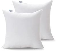 Acanva Lot de 2 oreillers carrés en polyester 66 x 66 cm Blanc