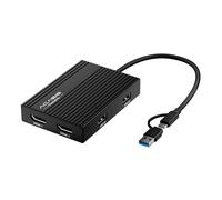 ACASIS Adaptateur USB C vers double HDMI DisplayLink, 4K @ 60 Hz, 2 ports HDMI et 3 ports USB-A, charge PD 100 W, station d'accueil USB C DisplayLink pour Mac M1/M2/M3/Windows, adaptateur USB A/C vers