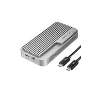 ACASIS Boîtier SSD M.2 NVMe 80 Gbit/s, avec ventilateur de refroidissement, compatible avec Thunderbolt5/USB4 V2.0, dos compatible avec Thunderbolt4/3/USB4 V1.0, USB3.2/3.1/3.0 (TB501 Pro) (argenté)