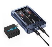 ACASIS Boîtier SSD NVMe M.2 Double Baie 40Gbps, RAID, Compatible avec USB4/Thunderbolt 4, Boîtier Dual-Bay avec Ventilateur, Sans Outil, Dock Aluminium Support RAID Logiciel, pour Mac M1/M2 et Windows