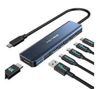 ACASIS Hub USB C 10 Gbit/s double moniteur 4K @ 60 Hz, adaptateur multiport USB C avec 1 HDMI, 1 sortie vidéo USB C, 3 transferts de données USB 10 Gbit/s, PD 100 W, répartiteur USB C pour moniteur