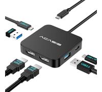 ACASIS Hub USB C Dual HDMI 4K 60HZ, Adaptateur Double Moniteur Avec 100W PD, Transfert 5Gbps, Station d'Accueil Pour Dell XPS/MacBook/Surface/Lenovo