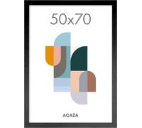 ACAZA Cadre 50x70 cm, Pour Puzzle 1000 pièces, Poster et Photo, En Bois et Verre Acrylic, Décoration Murale, Portrait et Paysage, Noir