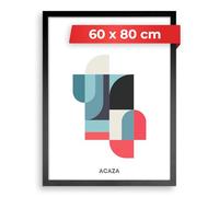 ACAZA Cadre 60x80 cm Noir, En Bois MDF et Verre Acrylic, Pour Photos, Posters et Puzzles, Décoration Murale, Portrait et Paysage 80x60