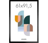 ACAZA Cadre 91,5 x 61 cm pour Poster, Photo et Puzzle, En Bois MDF et Verre Acrylic, Décoration Murale, Portrait et Paysage, Noir