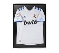 ACAZA Cadre Maillot Foot 60x80cm, Grand Cadre 3D Football, Basket, Rugby et Cyclisme, Vitrine pour t-shirt adulte, Bois et Verre Acrylique, Noir