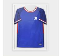 ACAZA Cadre Maillot Foot 60x80cm, Grand Cadre 3D Football, Basket, Rugby et Cyclisme, Vitrine pour t-Shirt Adulte, Bois et Verre Acrylique, Blanc