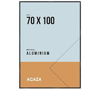 ACAZA Cadre Photo 70x100cm Aluminium Solide Noir, Grand Cadre Mural Pour Photo, Affiche et Poster, Verre Acrylique, Portrait et Paysage, Décoration Murale