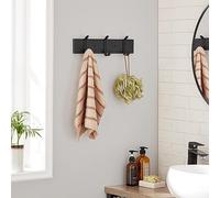ACAZA Porte-manteau mural avec 3 crochets - Porte-manteau mural compact en bois - Style industriel - Noir
