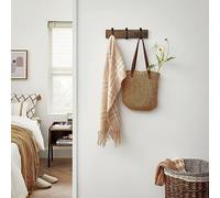ACAZA Porte-Manteau mural avec 3 Crochets - Porte-Manteau mural compact en Bois - Style industriel - Vintage Marron et Noir
