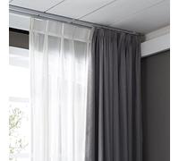 ACAZA Rail de Rideau Coulissant Extensible de 145 à 270 cm - Tringle Plafond Réglable Décorative pour fenetre - Acier - Blanc