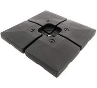 ACAZA Set de 4 Dalles (80 kg) Noires en Plastique, à Remplir avec de l'Eau, Base pour Parasol, 4 Éléments pour Parasol à Pied en Croix
