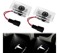 Acboor Projecteur Logo Porte Voiture, 2 Pièces Lumière de Porte de Voiture Tesla Bienvenue Lampe de Projecteur Projecteur de Porte de Voiture pour Tesla pour Tesla Model 3/Y/X/S