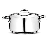Accademia Lagofusion Casserole Fonda Avec 2 Poignées Et Couvercle, Acier Inoxydable, Argent, 16 Cm[H1299]