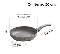 Accademia Mugnano Poêle antiadhésive pour plaque à induction 26 cm