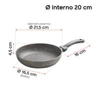 Accademia Mugnano Poêle anti-adhésive Cœur de pierre 20 cm – Induction