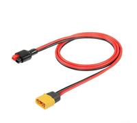 Accarugty Adaptateur de générateur solaire 30 A, câble d'extension en silicone 12 AWG avec connecteur XT60- mâle, câble de station d'alimentation portable, batterie de vélo électrique, plomb MC4- vers